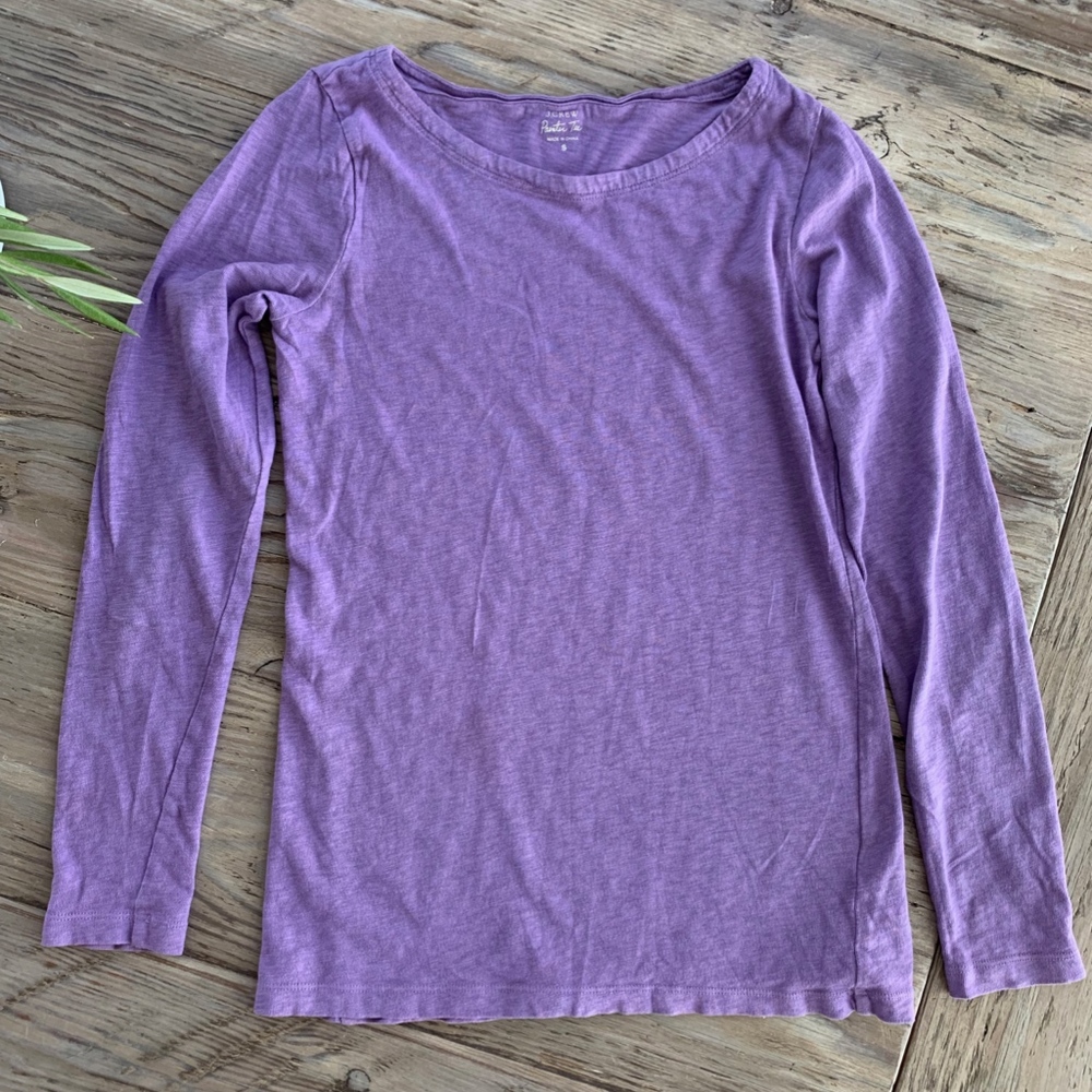 J.Crew Long Sleeve Painter Tee in Purple